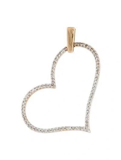Pre-owned Pendant 14k Diamond Heart  In Multi