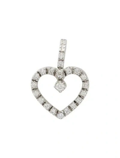 Pre-owned Pendant 14k Diamond Heart  In Multi