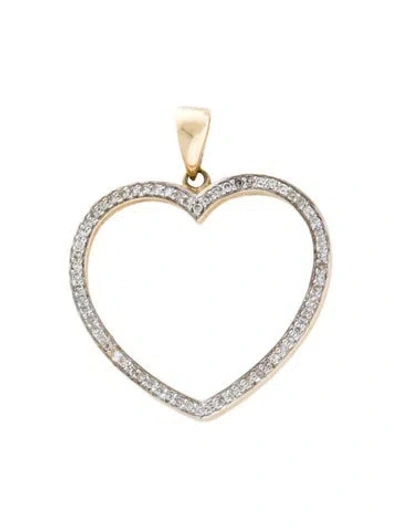 Pre-owned Pendant 14k Diamond Heart  In Multi