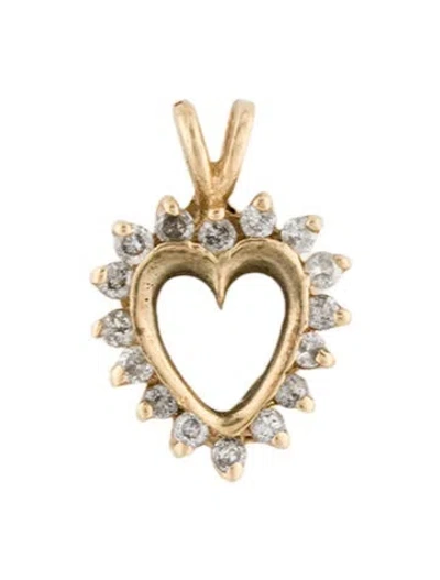 Pre-owned Pendant 14k Diamond Heart  In Multi