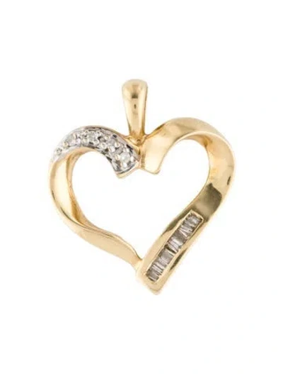Pre-owned Pendant 14k Diamond Heart  In Multi