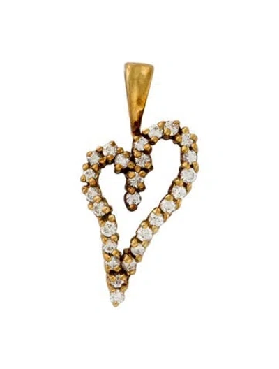 Pre-owned Pendant 14k Diamond Heart  In Multi