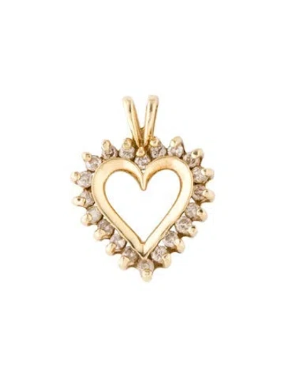 Pre-owned Pendant 14k Diamond Heart  In Multi