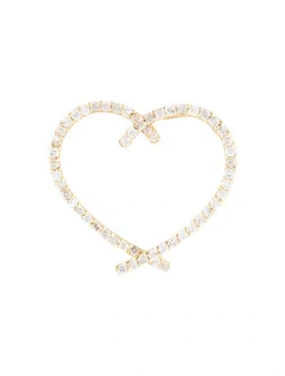 Pre-owned Pendant 14k Diamond Heart  In Multi