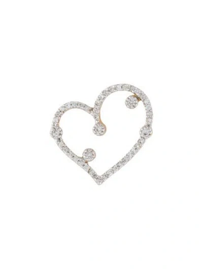 Pre-owned Pendant 14k Diamond Heart Slide  In Multi