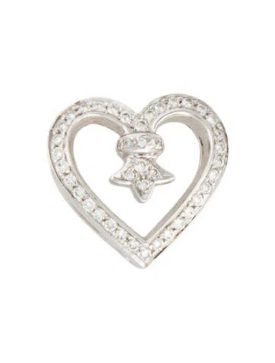 Pre-owned Pendant 14k Diamond Heart Slide  In Multi