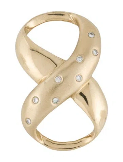 Pre-owned Pendant 14k Diamond Infinity Slide  In Multi
