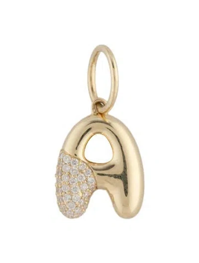 Pre-owned Pendant 14k Diamond Initial 'a' Charm , 0.75" In Multi