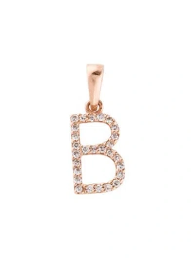 Pre-owned Pendant 14k Diamond Initial 'b'  In Multi
