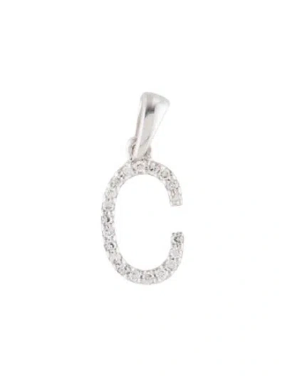 Pre-owned Pendant 14k Diamond Initial 'c'  In Multi