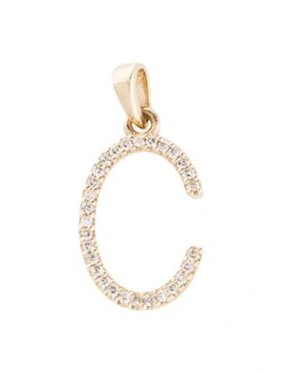 Pre-owned Pendant 14k Diamond Initial 'c'  In Multi