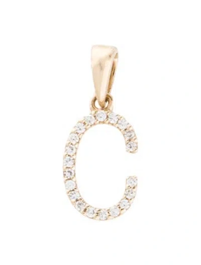 Pre-owned Pendant 14k Diamond Initial 'c'  In Multi