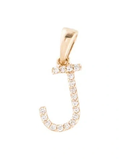 Pre-owned Pendant 14k Diamond Initial 'j'  In Multi