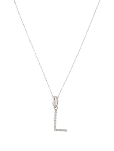 Pre-owned Pendant 14k Diamond Initial 'l'  Necklace, 18" In Multi
