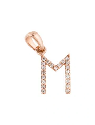 Pre-owned Pendant 14k Diamond Initial 'm'  In Multi
