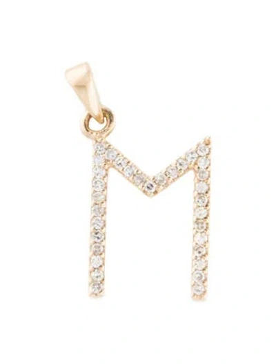 Pre-owned Pendant 14k Diamond Initial 'm'  In Multi