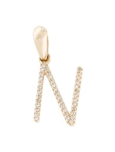 Pre-owned Pendant 14k Diamond Initial 'n'  In Multi