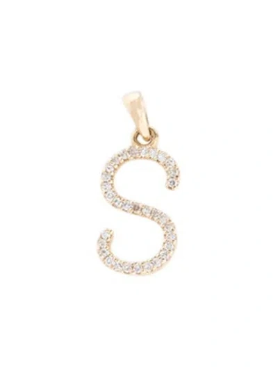 Pre-owned Pendant 14k Diamond Initial 's'  In Multi