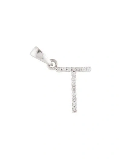 Pre-owned Pendant 14k Diamond Initial 't'  In Multi