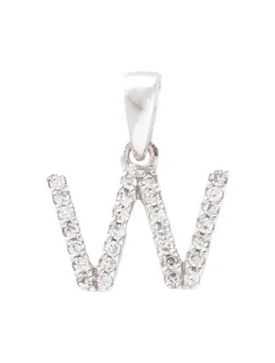 Pre-owned Pendant 14k Diamond Initial 'w'  In Multi
