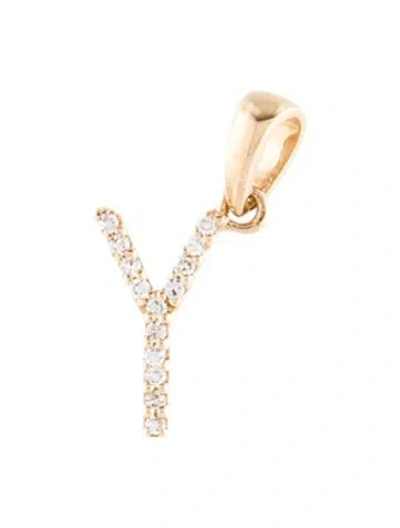 Pre-owned Pendant 14k Diamond Initial 'y'  In Multi