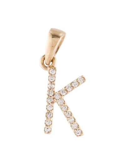 Pre-owned Pendant 14k Diamond "k"  In Multi