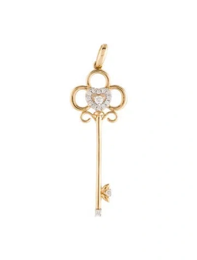 Pre-owned Pendant 14k Diamond Key , 1.5" In Multi