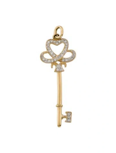 Pre-owned Pendant 14k Diamond Key  In Multi