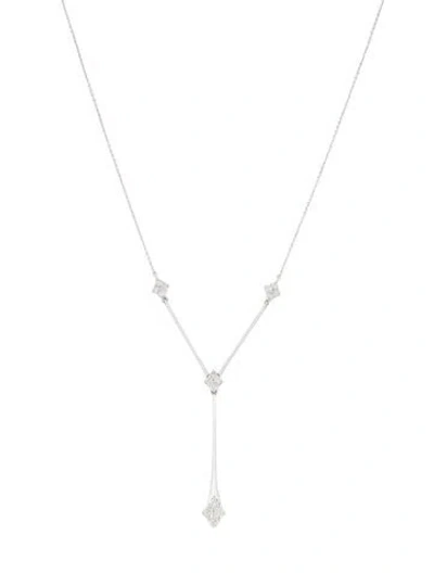 Pre-owned Pendant 14k Diamond Lavalier Necklace, 18" In Multi