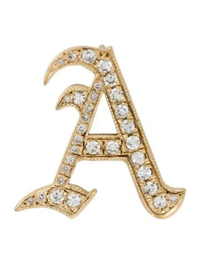 Pre-owned Pendant 14k Diamond Letter 'a' , 0.75" In Multi