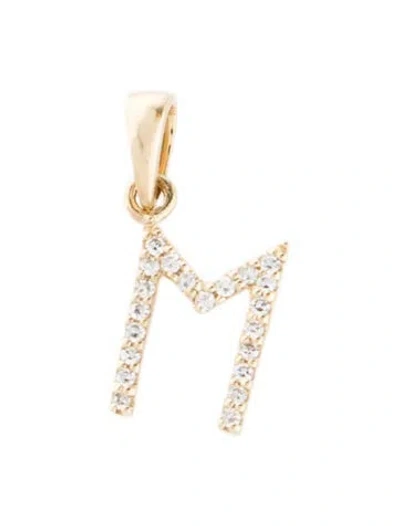 Pre-owned Pendant 14k Diamond 'm' Initial  In Multi