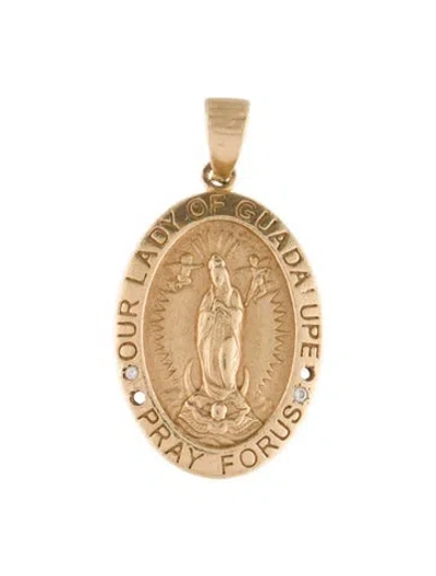 Pre-owned Pendant 14k Diamond Mother Mary  In Multi