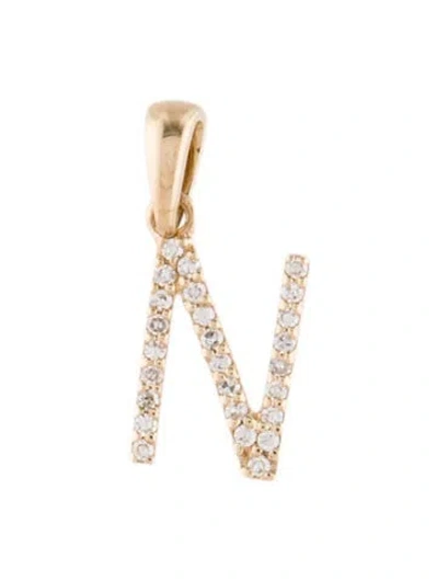 Pre-owned Pendant 14k Diamond "n"  In Multi