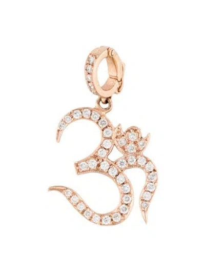 Pre-owned Pendant 14k Diamond 'om'  In Multi