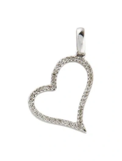 Pre-owned Pendant 14k Diamond Open Heart Pendent In Multi