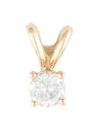 Pre-owned Pendant 14k Diamond , 0.25" In Multi