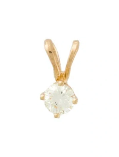 Pre-owned Pendant 14k Diamond , 0.25" In Multi