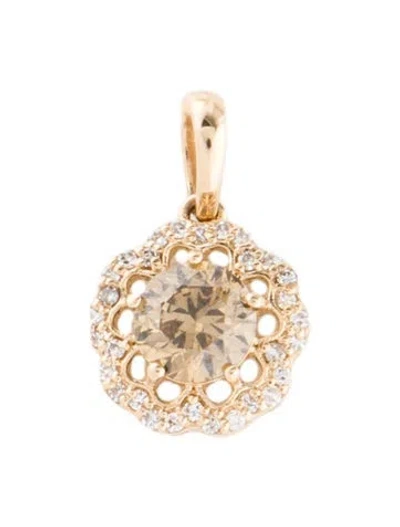 Pre-owned Pendant 14k Diamond , 0.5" In Multi