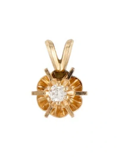 Pre-owned Pendant 14k Diamond , 0.5" In Multi