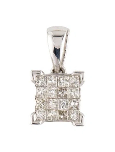 Pre-owned Pendant 14k Diamond , 0.75" In Multi