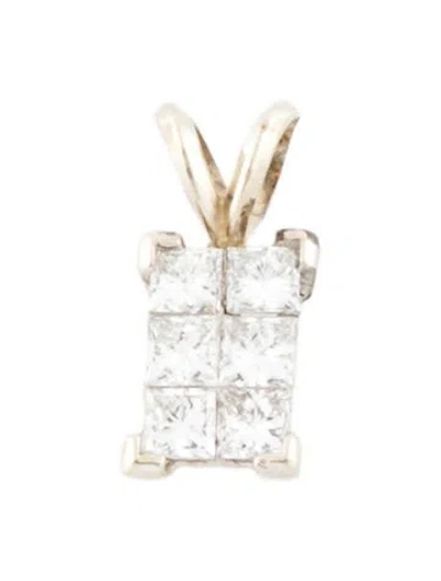 Pre-owned Pendant 14k Diamond , 0.75" In Multi