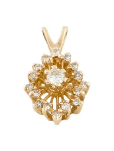 Pre-owned Pendant 14k Diamond , 0.75" In Multi
