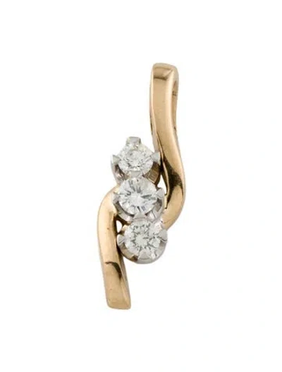 Pre-owned Pendant 14k Diamond , 1" In Multi