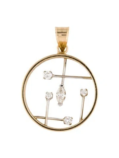 Pre-owned Pendant 14k Diamond , 1.25" In Multi