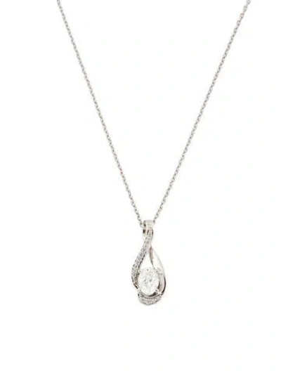 Pre-owned Pendant 14k Diamond , 18" In Multi