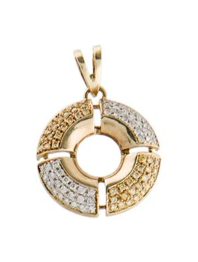 Pre-owned Pendant 14k Diamond  In Multi