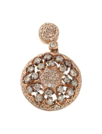 Pre-owned Pendant 14k Diamond  In Multi