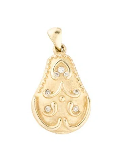Pre-owned Pendant 14k Diamond  In Multi