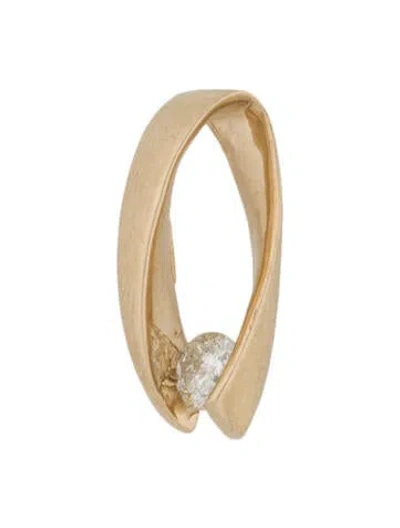 Pre-owned Pendant 14k Diamond  In Multi