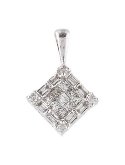 Pre-owned Pendant 14k Diamond  In Multi